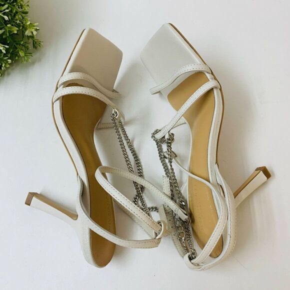 Tony Bianco Lazaar Chain Sandal Heels Sz 5 in Dove Nappa - Picture 9 of 11